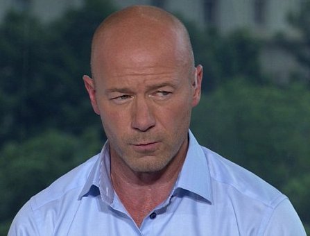 Image of Alan Shearer remaining tight lipped.